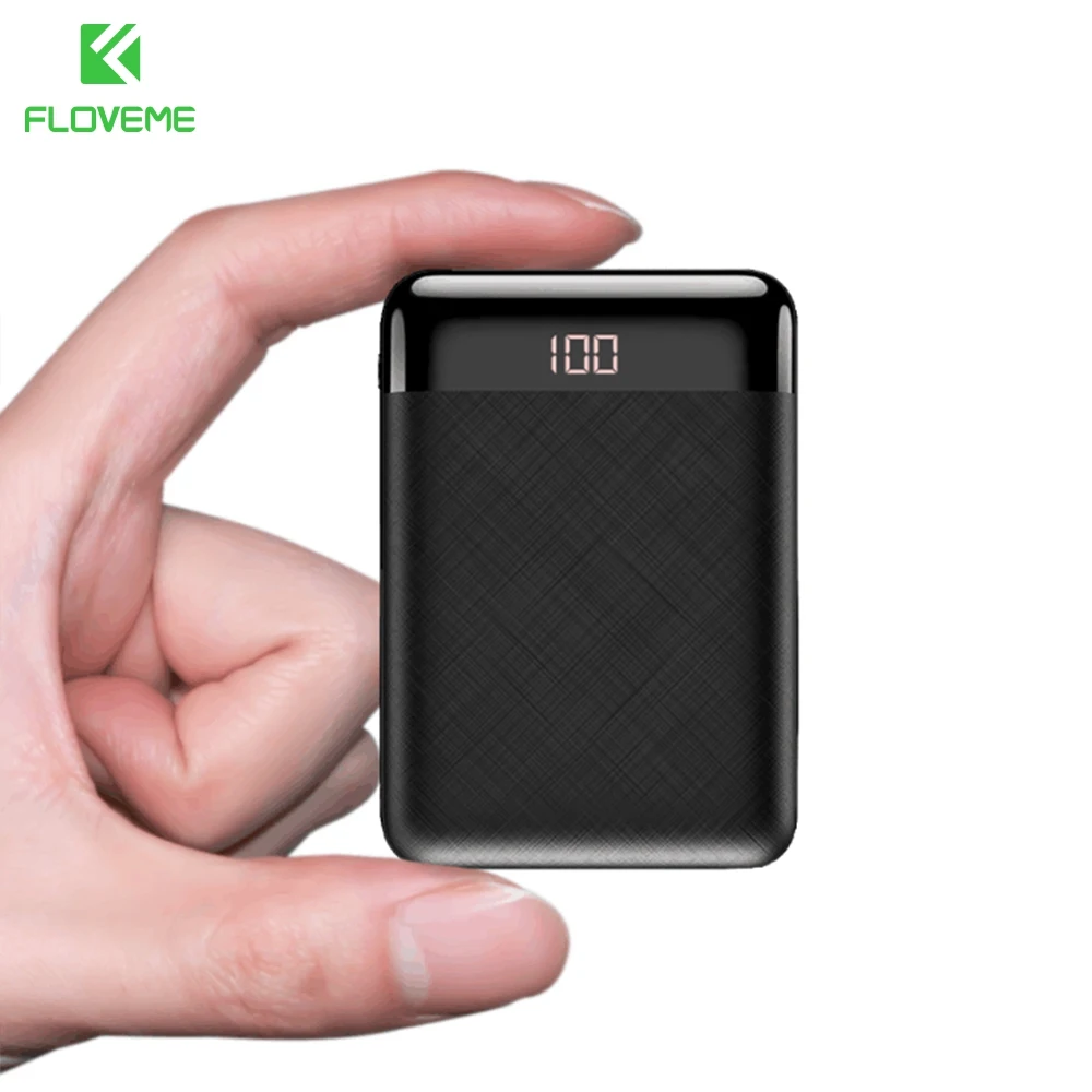 Портативное зарядное устройство FLOVEME Mini 10000 мАч с бесплатными кабелями |