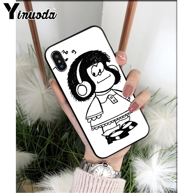 Yinuoda Argentina Quino Mafalda Girl TPU мягкие Аксессуары для телефонов Чехол для iPhone 5 5Sx 6 7 7plus 8 8Plus X XS MAX XR - Цвет: A14