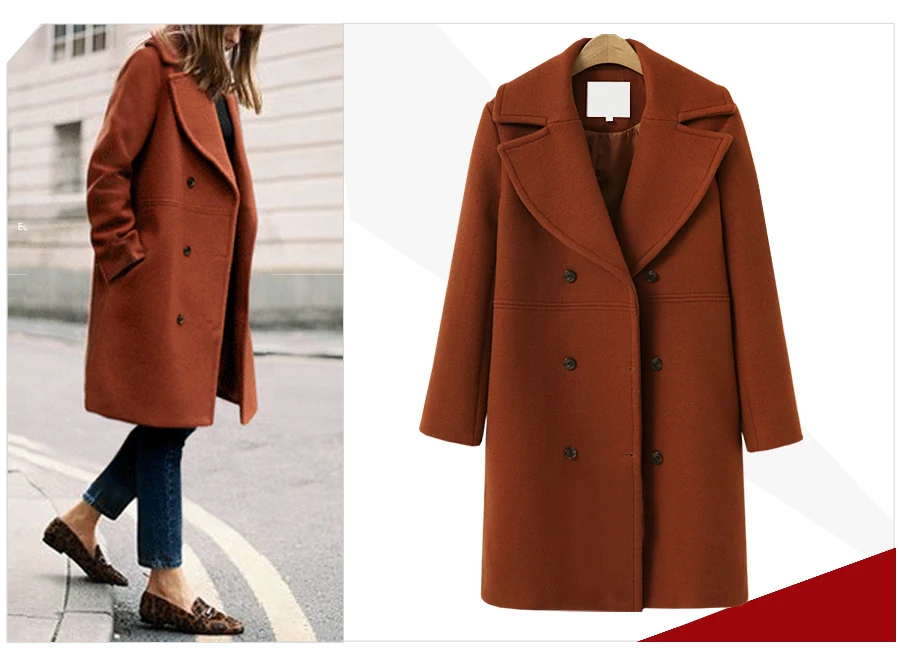 Превосходное качество, европейский и американский стиль, Женский Тренч, длинное двубортное пальто с широкой талией, однотонное Женское пальто