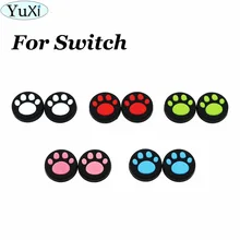 YuXi кошачья лапа коготь силиконовые аналоговые ручки для большого пальца крышки для Kind переключатель NS Joy Con ручки крышки кожи для джойстика Joy-Con
