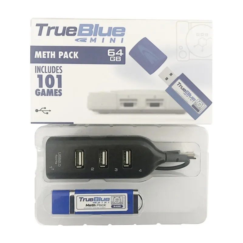  32GB 64GB True Blue Mini Crackhead Pack for PlayStation Classic Games & Accessories 58 / 101 games