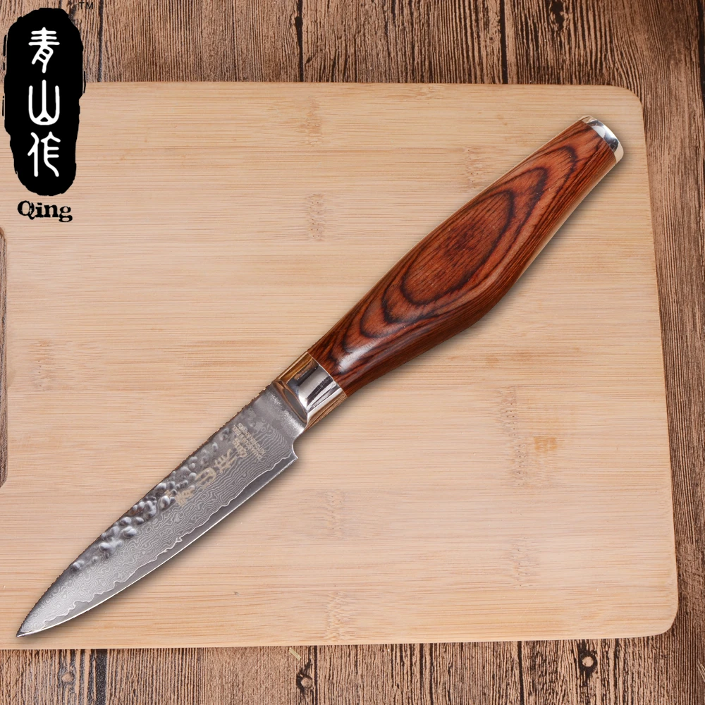 QING VG10 Дамасские Стальные Кухонные ножи ручной работы 3 5 дюймов нож для