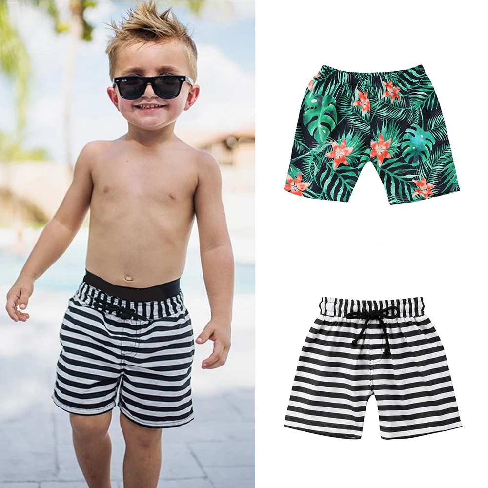 

Summer Fashion Baby Boys Beach Striped Print Swimming Board Shorts Kids Beachwear Casual Swimtrunk Short Pants Swimwear
