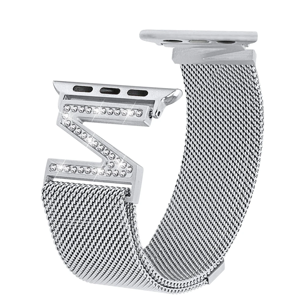 Миланский сетчатый Ремешок Браслет бриллиантовый ремешок для Apple Watch группа 38 мм 42 мм 40 мм 44 мм iwatch серии 1/2/3/4 Нержавеющая сталь ремешком