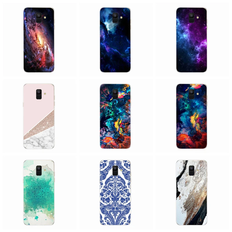 Роскошный чехол из ТПУ для Samsung Galaxy A600 A600F A6 2018 Чехлы Fundas мягкий дизайн Цветочный