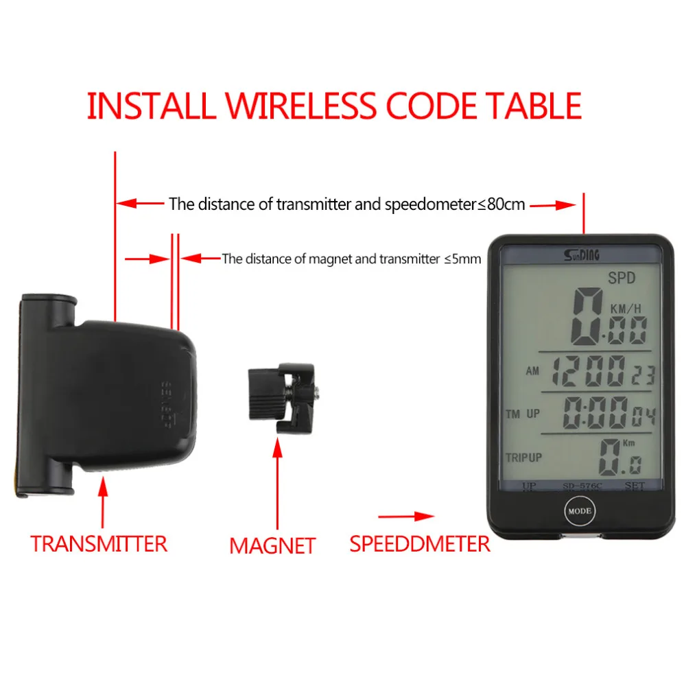 29 функций водонепроницаемый Sunding беспроводной Велосипедный компьютер Спидометр Одометр секундомер Прямая поставка