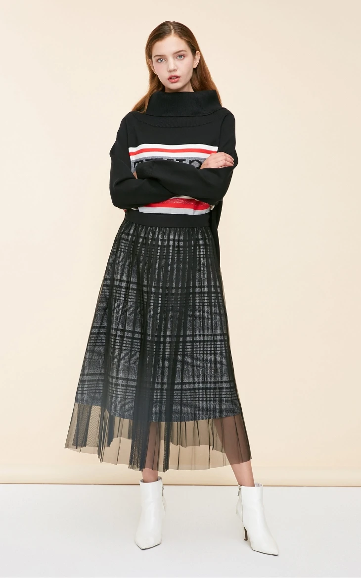 Vero Moda Новая женская OL Gauzy двухъярусная юбка из ткани | 318416509
