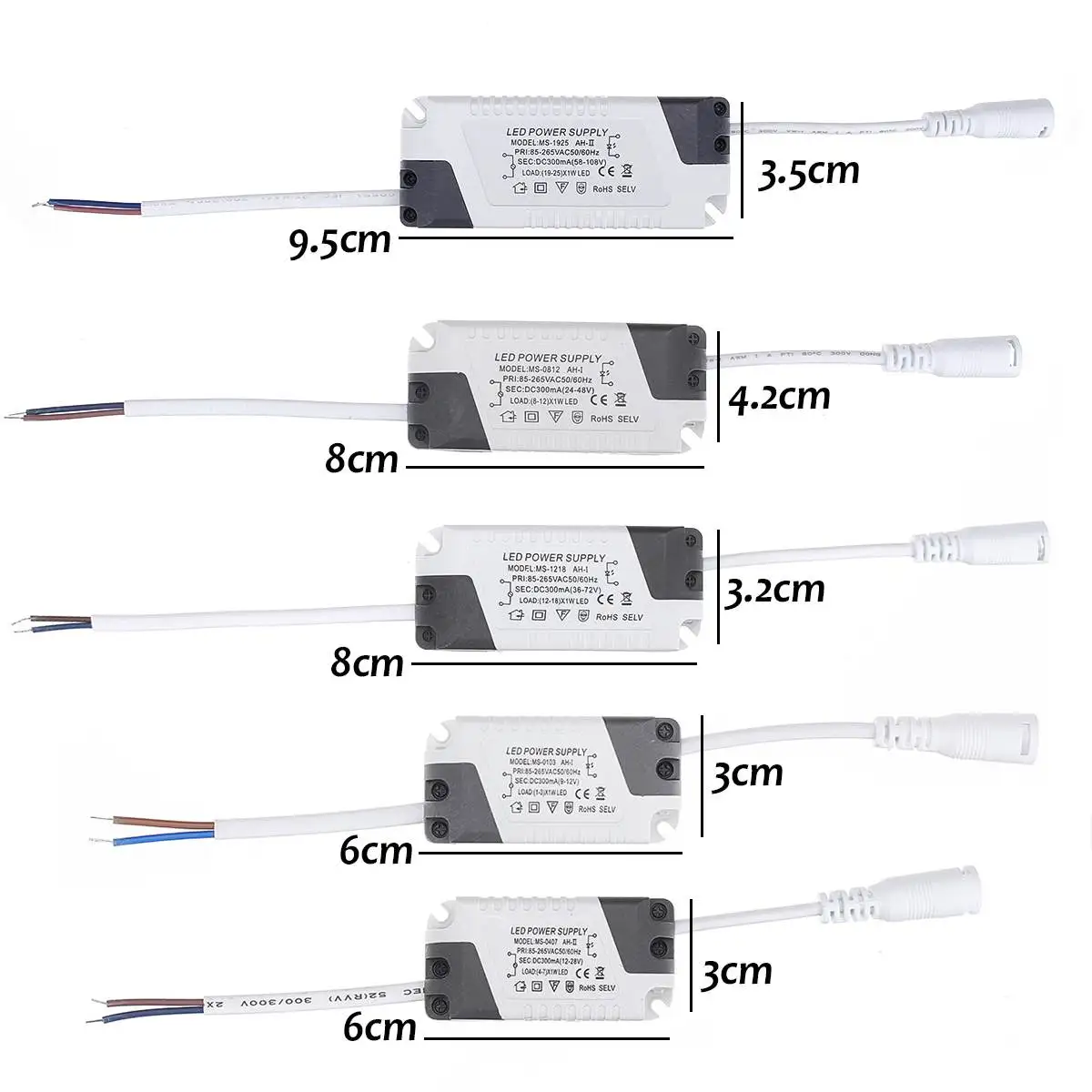 LED Driver Transformer Electronic Lighting Input Constant Current Powers Supply 3/4-7/8-12/13-18/19-24W 85-265V 1pcs