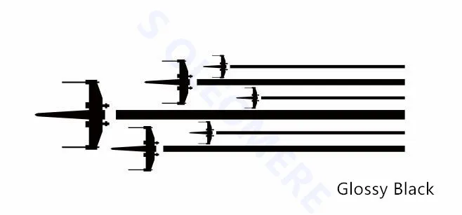 1 шт. авто капот боковые полосы заднего окна или двери автомобиля Декор наклейка изгоев эскадрон X-WING Звездные войны Стайлинг виниловые наклейки - Название цвета: Glossy Black