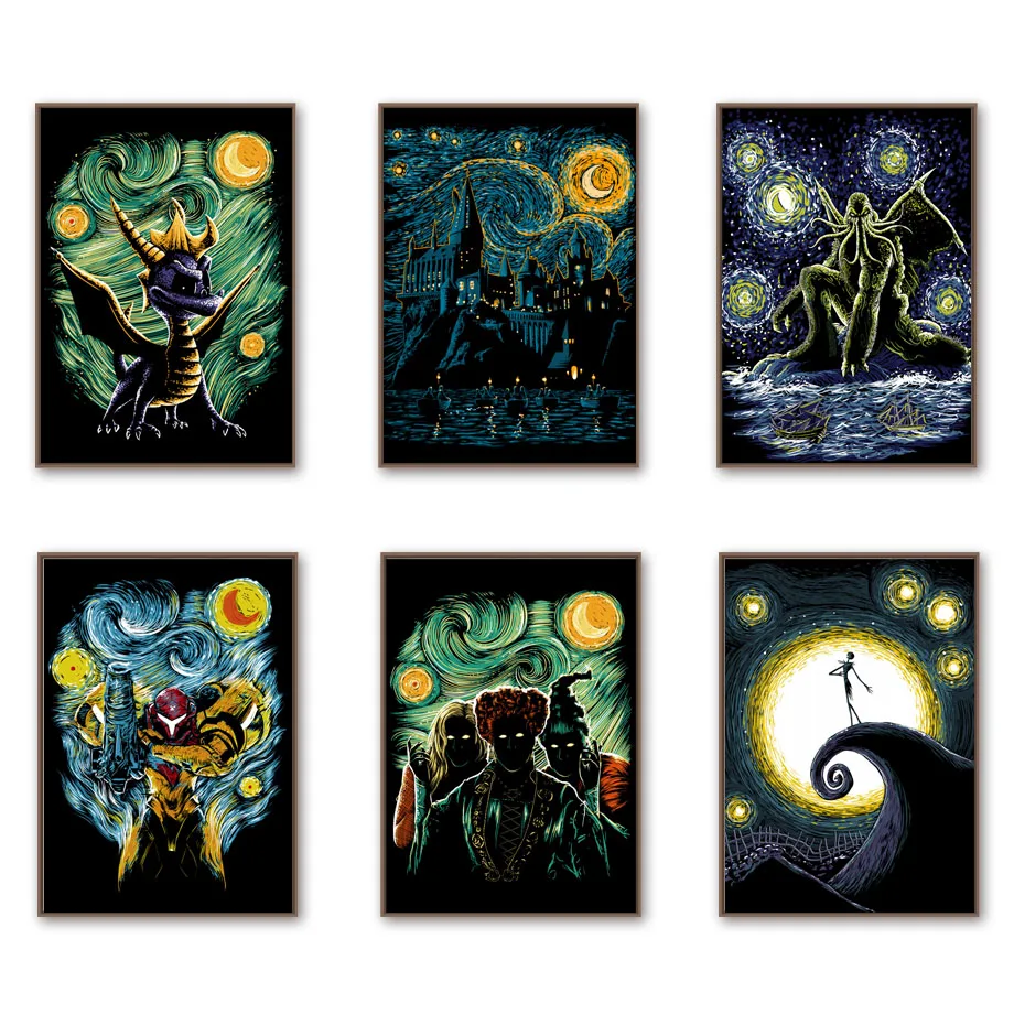 

SalemSeason Cthulhu Totoro Pocket Monster Doctor Who Final Fantasy Anime Posters And Prints Wall Art Canvas Painting Home Decor