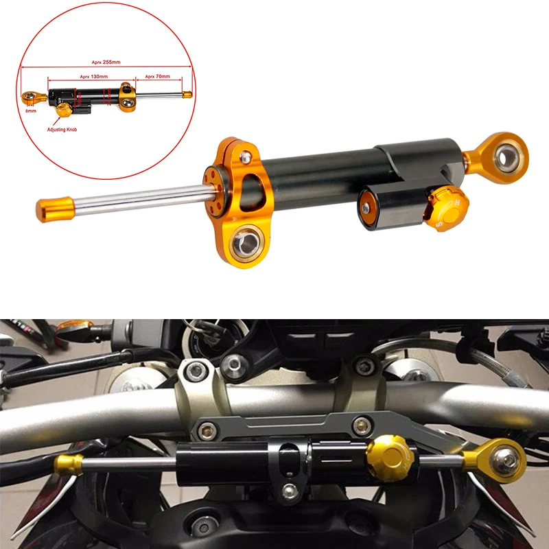 Estabilizadores amortizadores estabilizador del amortiguador de dirección de la motocicleta universal de aluminio para MT10 MT 07 MT09 Tipo corto Qii lu Amortiguador de dirección de la motocicleta raghuinstech.com