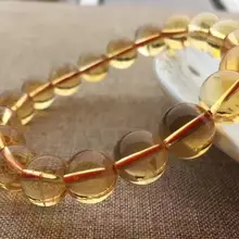 Натуральный цитриновый кристалл круглые Кристальные бусины красивый браслет 11 мм AAA