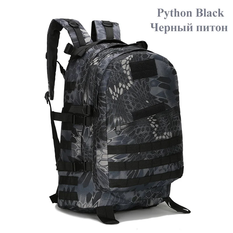 40л 3D Мужской тактический рюкзак военный рюкзак для спорта на открытом воздухе военный рюкзак для альпинизма походный рюкзак Tas - Цвет: Python Black