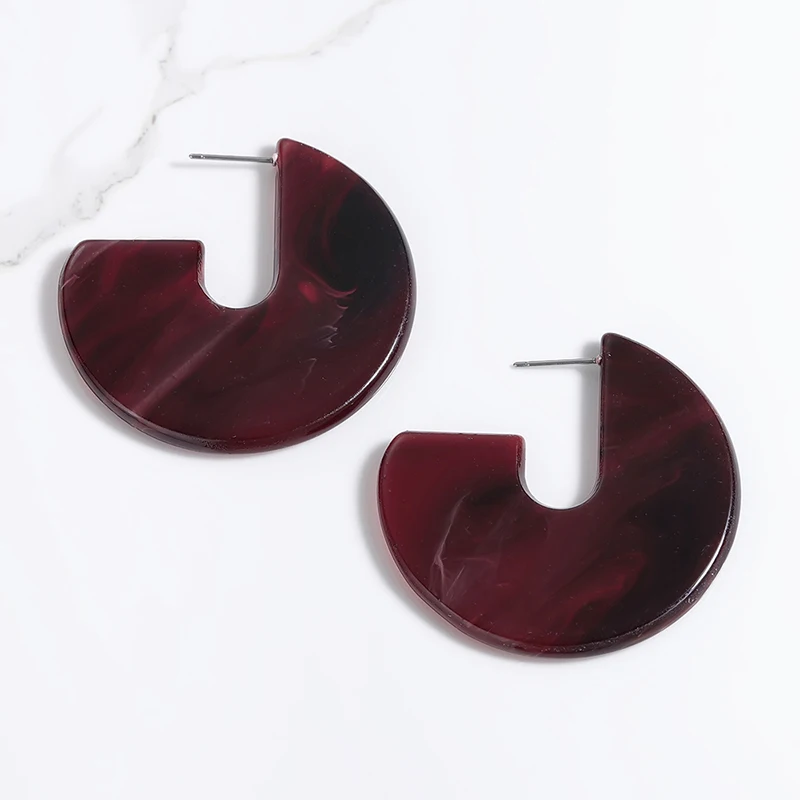 

2018 Fashion Marble Print Earring Ear Jewelry Minimalistic Acrylic Acrylic Drop Earrings For Woman Jewelry D'oreille pendientes