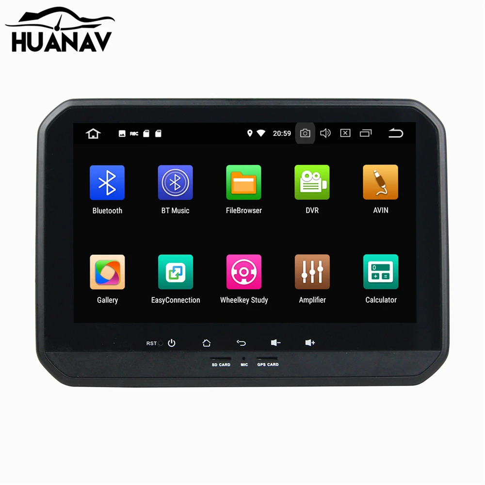 Top HUANVA Android 8.0 32G Car CD DVD Player GPS navigation For Suzuki IGNIS 2017 multimedia player tape recorder 8-Core navi Audio 3