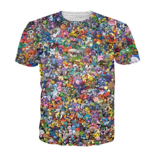 New Pokemon Pikachu Eevee Collage 3d Print Shirt Man Woman Short Tee Top T Shirt Top Dies T Shirt Brandt Shirt Rhinestone Aliexpress