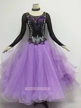 Ballroom Competition Dress For Women 2017 New Ladys Long Sleeve Waltz Tango Flamenco Dancing Costume Dresses Dance Ballroom