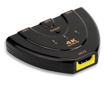 

Mini 3 Ports HDMI Switch 1.4b 4k*2k 3D Switcher HDMI Splitter 3 in 1 Out Port Hub for DVD HDTV Xbox PS3 PS4 1080P