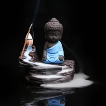 Креативный домашний Декор маленький монах курильница маленькая Будда горелка обратная палочка курильница фиолетовая глина курильница украшение дома