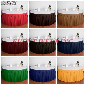 

0.76M x 3M Round Poly Table Skirt For Wedding Event Table Cloth Skirting Decoration