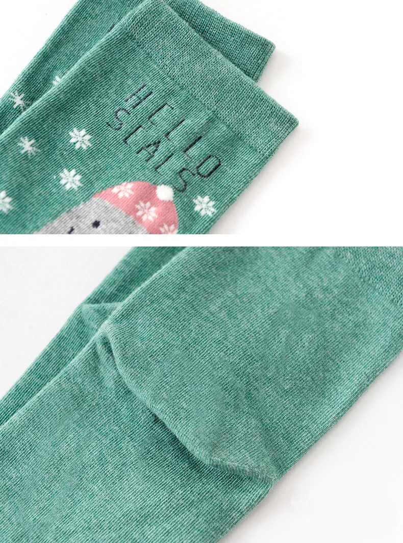 Caramella/комплект подарочной коробки, 4 пары, новые зимние женские носки, короткие носки с рождественским оленем, удобные забавные женские Носки с рисунком лисы и собаки