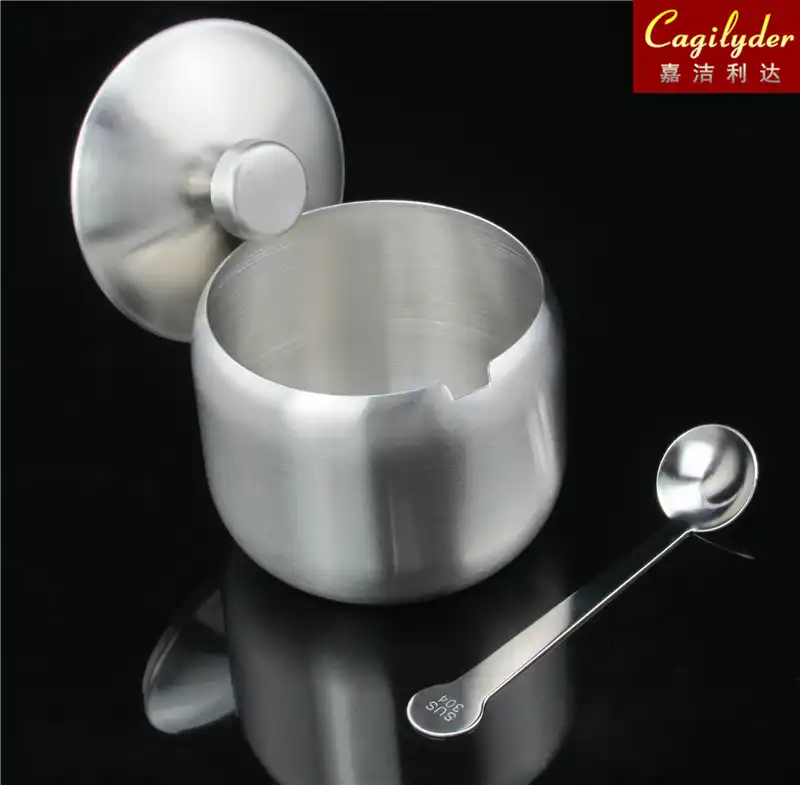 Sus304 Stainless Steel 18 8 Seasoning Jar Salt Pot Cruet Sugar Cup