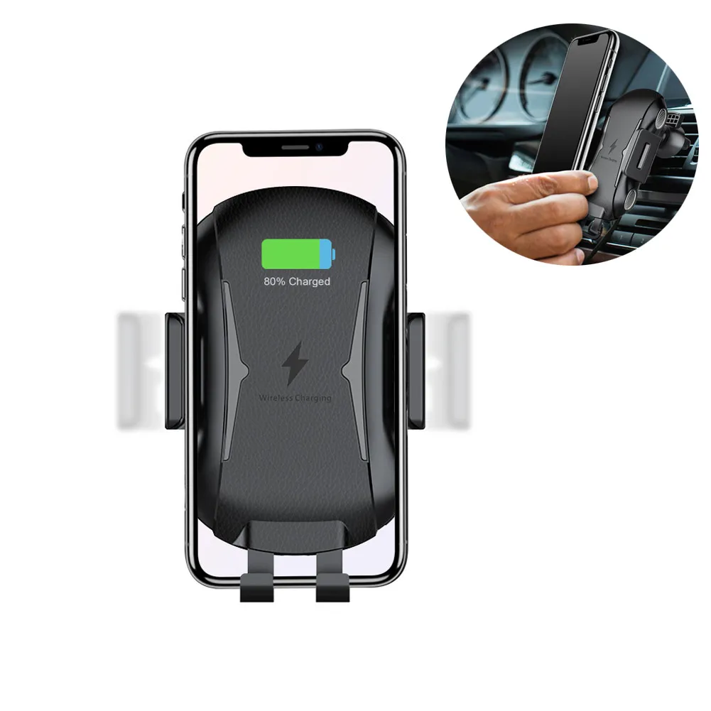 New Hot Universal Car Wireless Charger Air Vent Mounted Auto Clamping Phone Holder for Phone NV99