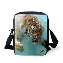 Горячая Мода небольшой Для мужчин сумка Мини Прохладный животных зоопарк с принтом в виде тигра для детей сумки через плечо детская плечевая сумка для мальчиков сумки через плечо