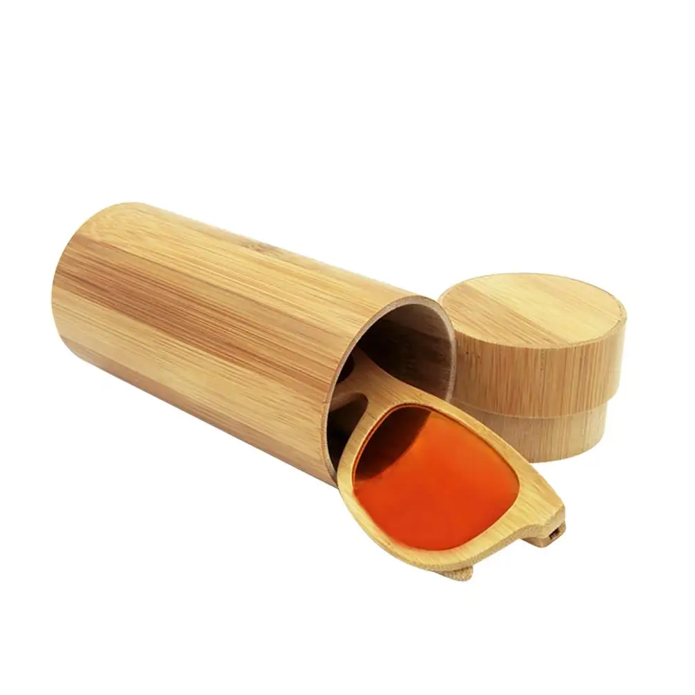 

High-end Handmade Glasses Case Natural Retro Bamboo Glasses Case Cylinder Little Items Storage Box Portable Galsses Container