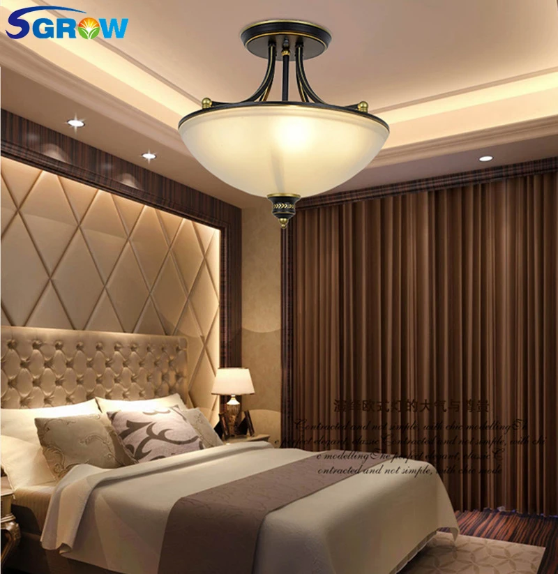 

SGROW Retro Design Ceiling Lamp European Metal Indoor Lighting Lamp With 4*E27 Bulbs Light for Bedroom Living Room Dining Room