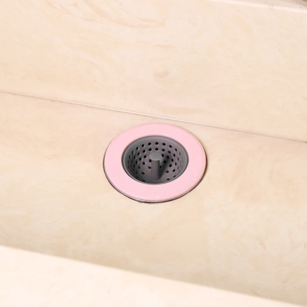 Bathroom Kitchen Plastic Sink Strainer Washbasin Sink Filter Silica Gel Anti-blocking Sink Drains Cover Pink Bathroom Kitchen Plastic Sink Strainer Washbasin Sink Filter Silica Gel Anti-blocking Sink Drains Cover Pink