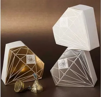 Свадебная коробка для конфет Сладкая коробки в форме алмазов 50 шт./лот|box sponge|box