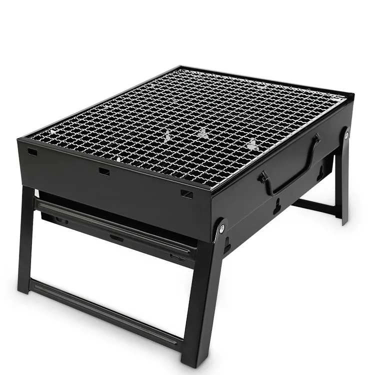 Outdoor Portable Barbecue Charcoal Grills Stoves BBQ Small Size Black
