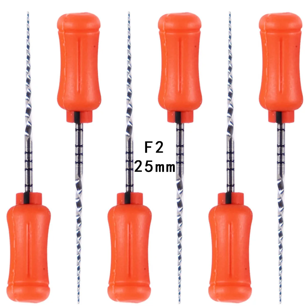 1Pack(6pcs)25mm F2 Dental Root Canal Files Niti Hand Endodontic File Rotary