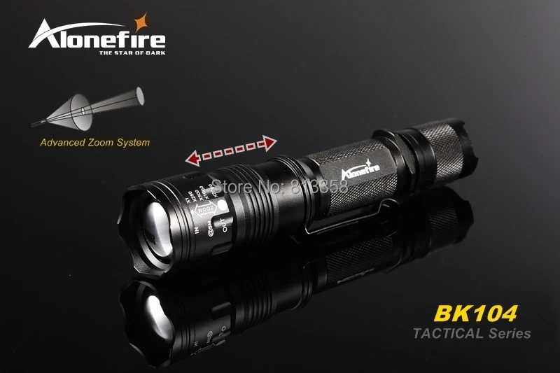 Бесплатная доставка alonefire bk104 тактический серии CREE xm-l T6 LED 5 Режим профессиональный зум тактический фонарик лампа