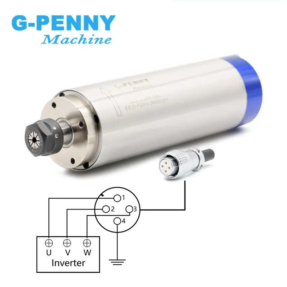Новое поступление! 2.2kw ER20 шпиндель с водяным охлаждением комплект шпиндель водяного охлаждения и 2.2kw инвертор и 80 мм кронштейн шпинделя и 75 вт водяной насос