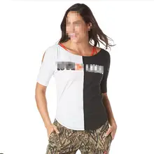 FIT FUNKY Женская трикотажная одежда из хлопка, спортивный жилет для бега, одежда, футболки, топы с открытыми плечами, топы T1757