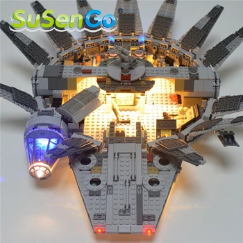 

SuSenGo Only Led Light Up Kit For 75105 Star war Millennium Lighting Set Falcon Compatible With 05007 79211 10467 NO Model