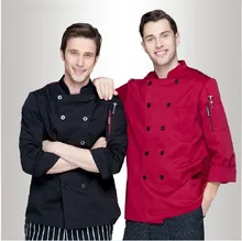 Unisex Chef Top Clothing Uniform,Restaurant Chef Jackets,Long Sleeve Double-Breasted, Chef’s Kitchen Work Wear,Free Shipping,C10