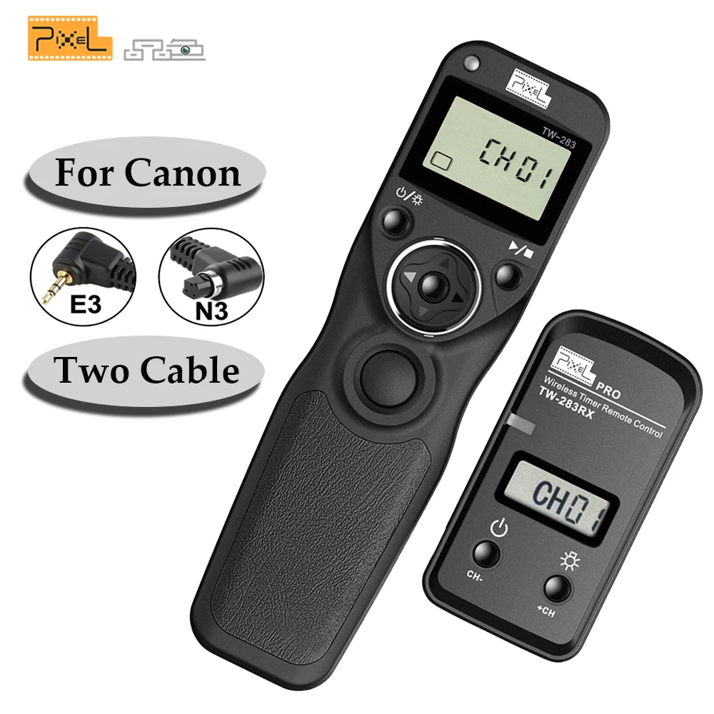 

Wireless Timer Remote Control Pixel TW-283/N3 LCD Shutter Release With Connect cable E3 for Canon EOS DSLR Cameras VS RW-221