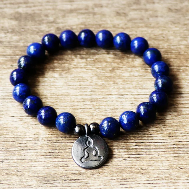 High Quality Lapis Lazuli Bracelet Natural Stone Bead Mens High Quality Lapis Lazuli Bracelet Natural Stone Bead Mens Throat Chakra Spiritual Gift For Him