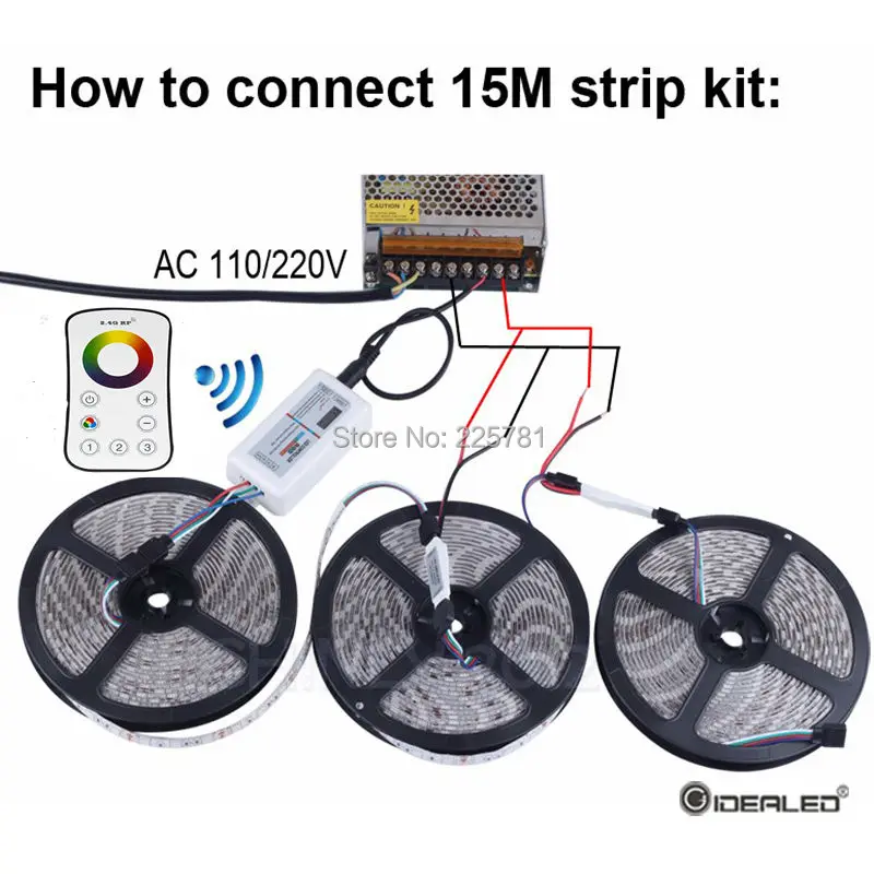 Painel de Parede Faixa de Luz plus Painel Painel de Toque Controlador de rf plus Amplificador Amplificador plus Power sem Fio Conjunto com Painel Luz de Tira de Parede Controlador Rgb Led 5050 300 Leds de Toque plus Power 15 High Quality led strip light