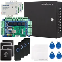 Security Network RFID Access Control Board Kit Metal AC110V Power Box For 4 Doors