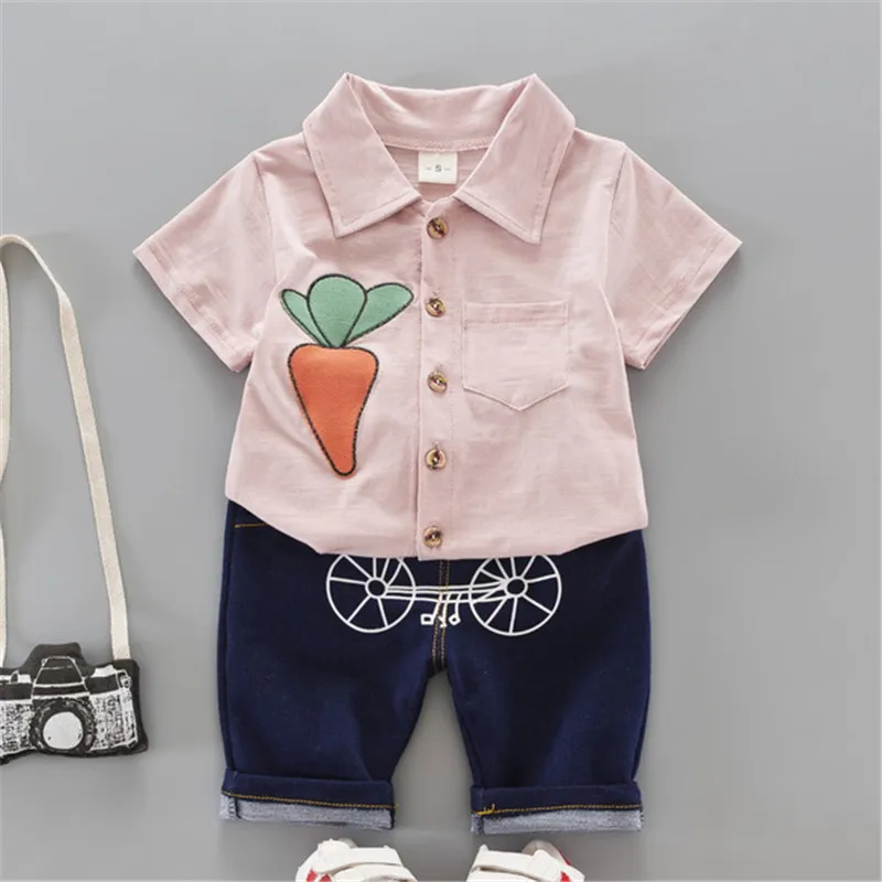 

Baby Boy Clothing Set Summer 2019 T-shirt + Shorts toddler girl clothes Baby Clothing Cotton Short Sleeve Cartoon Kids clothes