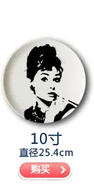 10 дюймов Одри Хепберн Украшение подвесное блюдо тарелка настенный керамический диск Бытовая Ремесленная тарелка фото тарелки
