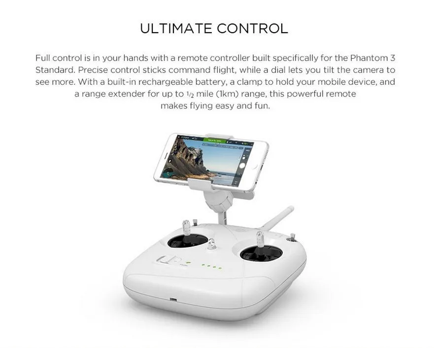 DJI Phantom 3 Standard With Extra Battery , 2.7K Hd Camera , Buildin GPS System, Live HD View, Extra Battery Option