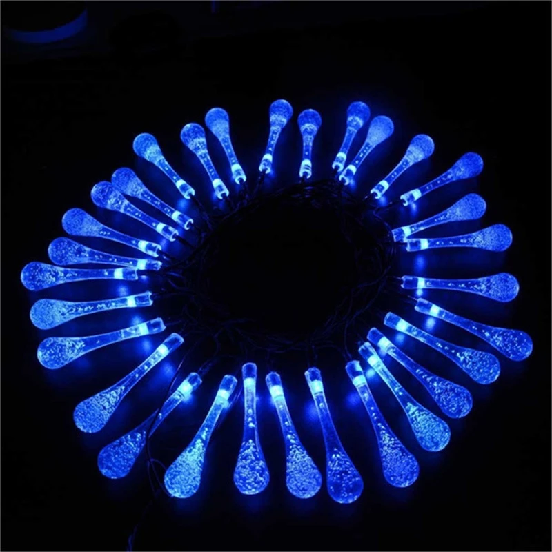 

Premium Quality 6m 30Pcs LED Water Droplets Solar Fairy Lights Outdoor LED String Lights For Christmas Home&Garden Decoration