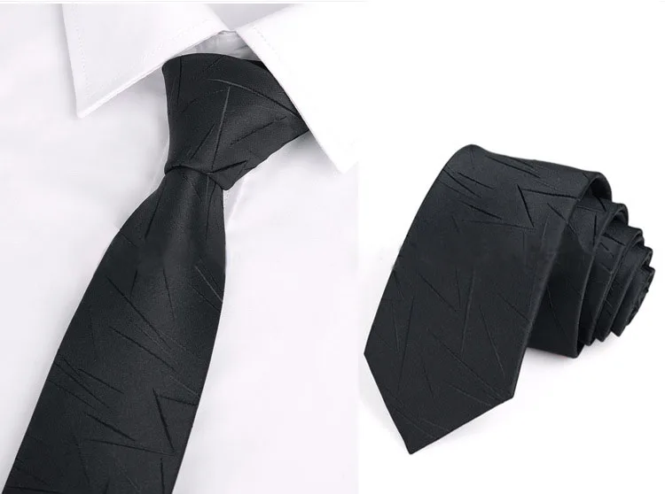 Полиэстер тонкий галстук для мужчин 6 см Для худой шеи галстуки синий черный сплошной горошек Полосатый Бизнес Узкая рубашка с галстуком аксессуары