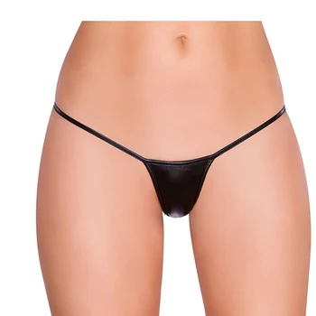 

Sexy Underwear Multicolor String Femme Panty Solid Plus Size Shiny G String Calcinha Feminina Metallic Pu Leather Thong P5128