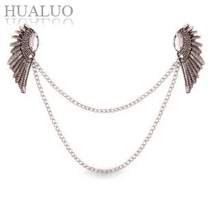 

Europe And America Old Retro Angel Wings Imitation Brooch Chain Collar Chain Connected X70 X71